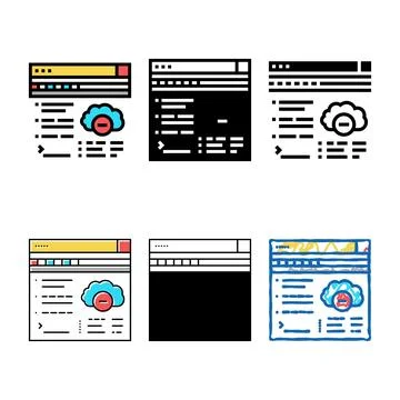 Online access to cloud, or hacking account color icon looks vector Illustrazione stock