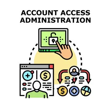 Online account access administration and user management Stock Illustration