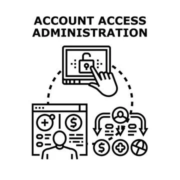 Online account access administration and user management Stock Illustration