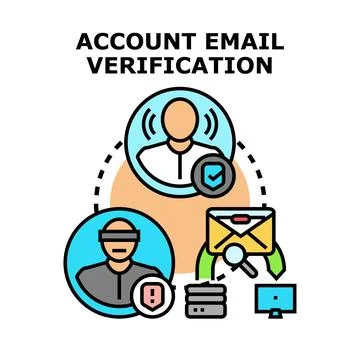 Online account email verification access and security process Stock Illustration