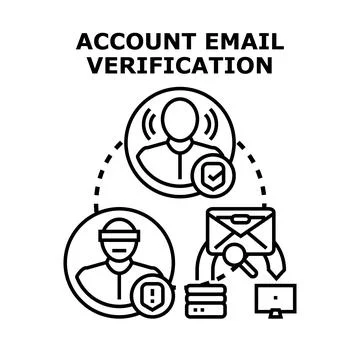 Online account email verification access and security process Stock Illustration