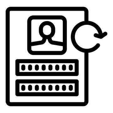 Online account password changing icon with user profile picture Stock Illustration