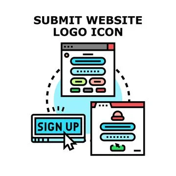 Online account registration process with login forms Stock Illustration