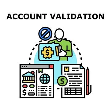 Online account validation and identity verification process Illustrazione stock