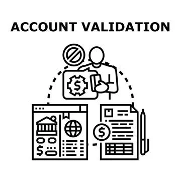 Online account validation and identity verification process Stock Illustration