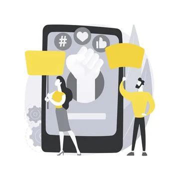 Online activism abstract concept vector illustration. Stock Illustration