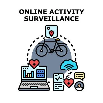 Online activity surveillance tracking user digital data 스톡 일러스트
