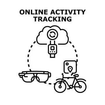 Online activity tracking digital data monitoring concept vector 스톡 일러스트