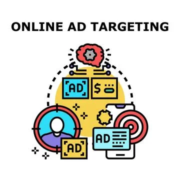 Online ad targeting using data and user behavior Stock Illustration