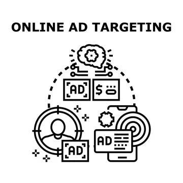 Online ad targeting using data and user behavior Stock Illustration