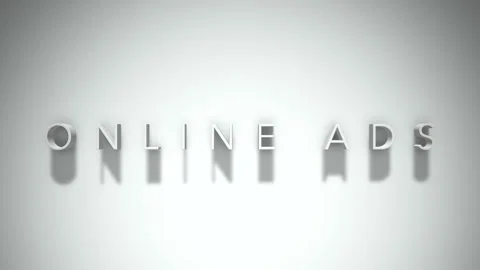 Online ads 3D title animation with shadows on a white background Stock Footage 297456529