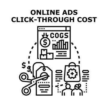 Online ads click through cost analysis and optimization Stock Illustration