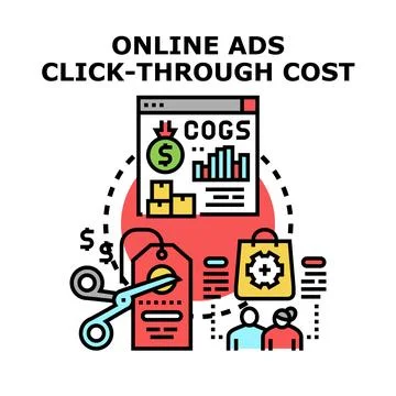 Online ads click through cost analysis and optimization Stock Illustration