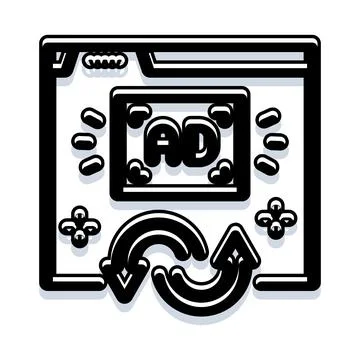 Online advertisement in browser window reloading concept Illustrazione stock