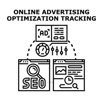 Online advertising optimization tracking measuring digital marketing success イラスト素材
