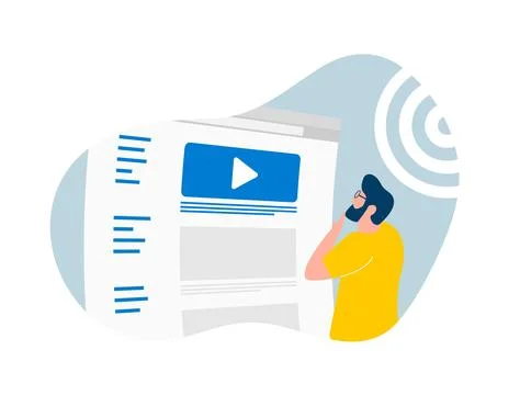 Online Advertising - Programmatic and Native ads concept. Media promotion with Stock Illustration