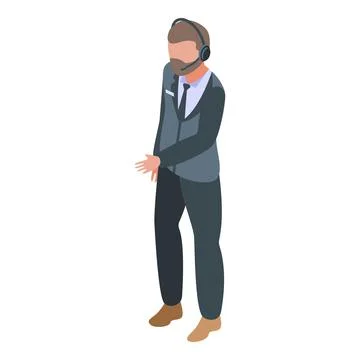 Online agent support icon, isometric style イラスト素材