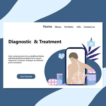 Online alternative therapy to be treated landing page Stock Illustration