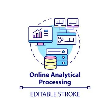 Online analytical processing concept icon Stock Illustration