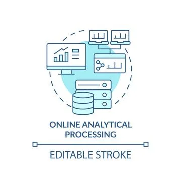Online analytical processing turquoise concept icon イラスト素材