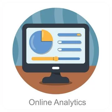 Online Analytics and data icon concept Stock Illustration
