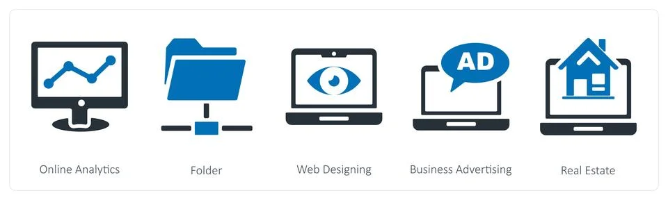 Online analytics, folder, web designing Stock Illustration