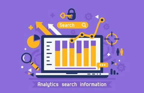 Online analytics search information Stock Illustration