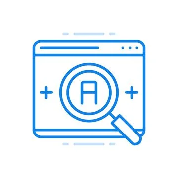 Online analytics vector line icon. Information marketing with internet anal.. Stock Illustration