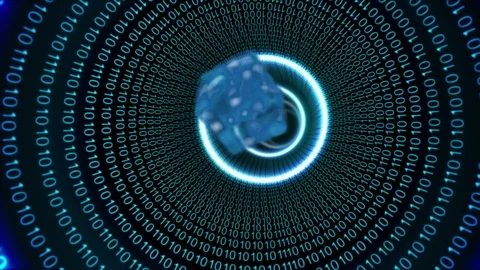 Online and application icons with binary codes Stock Footage 110730157