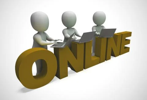 Online and connected to the internet using Wi-Fi for web access. Stock Illustration