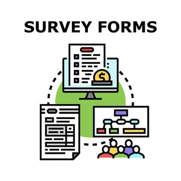 Online and offline survey forms for user feedback Stock Illustration
