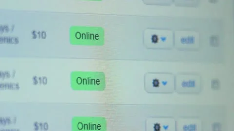 The online and other buttons in the LCD screen (with mouse) Stock Footage 22019372