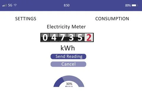 Online app with electricity meter data, illustration Stock Illustration
