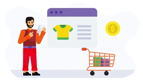 Online Apparel Shopping Interface and Customer E-Commerce Journey Stock Footage 339343105