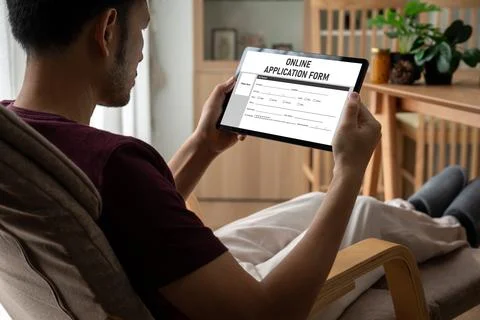Online application form for modish registration Stock Photos
