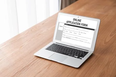 Online application form for modish registration Stock Photos
