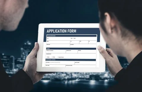 Online application form for modish registration Stock Photos