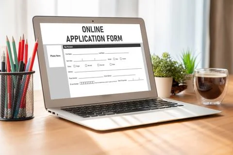 Online application form for modish registration Stock Photos