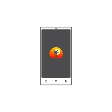 Online application hand phone flat icon vector Ilustração Stock