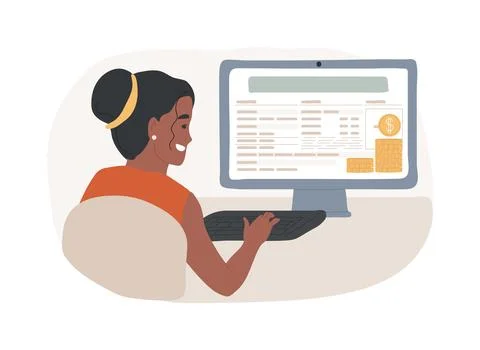 Online application isolated cartoon vector illustrations. Ilustración de archivo