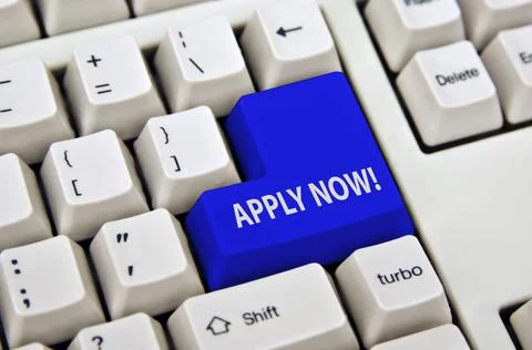 Online application online application enter key of keyboard is apply now C... Stock Photos