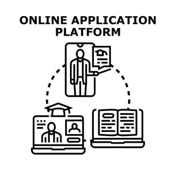 Online application platform for digital education learning Ilustración de archivo