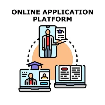 Online application platform for digital education learning Stock Illustration