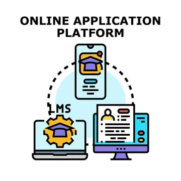 Online application platform managing distance education system Stock Illustration