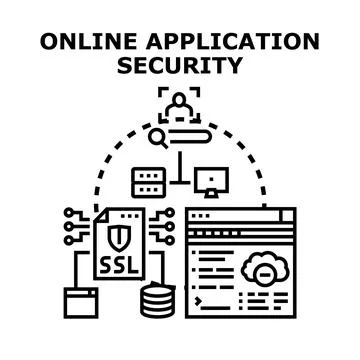 Online application security protecting digital information 스톡 일러스트