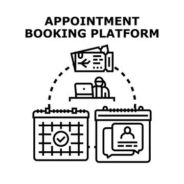 Online appointment booking platform system for scheduling service Stock Illustration