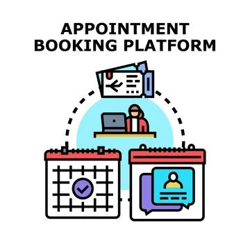 Online appointment booking platform system for scheduling service Stock Illustration