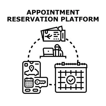 Online appointment reservation platform for booking and scheduling Stock Illustration