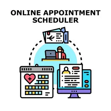 Online appointment scheduler system booking services concept Stock Illustration