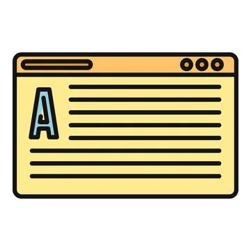 Online article web page displaying text content Stock Illustration